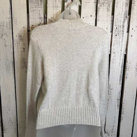 American Eagle Smiley Sweater Heather Gray AE Logo Women's Medium Preppy Retro - Picture 6 of 12